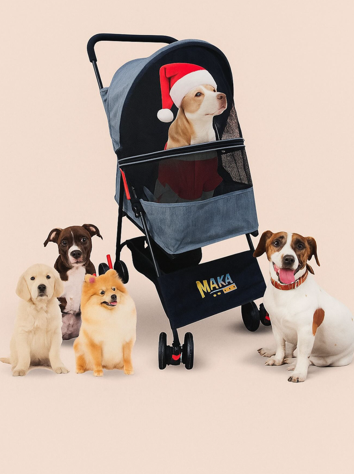 Coche Para Mascotas Paseador Plegable